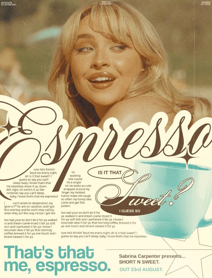 Обложка сингла Sabrina Carpenter «Espresso»
